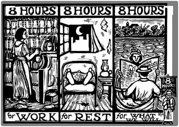 8 hour work day illustration