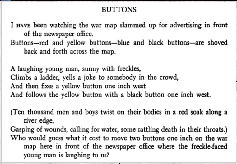Buttons (Poem) - by Carl Sandburg