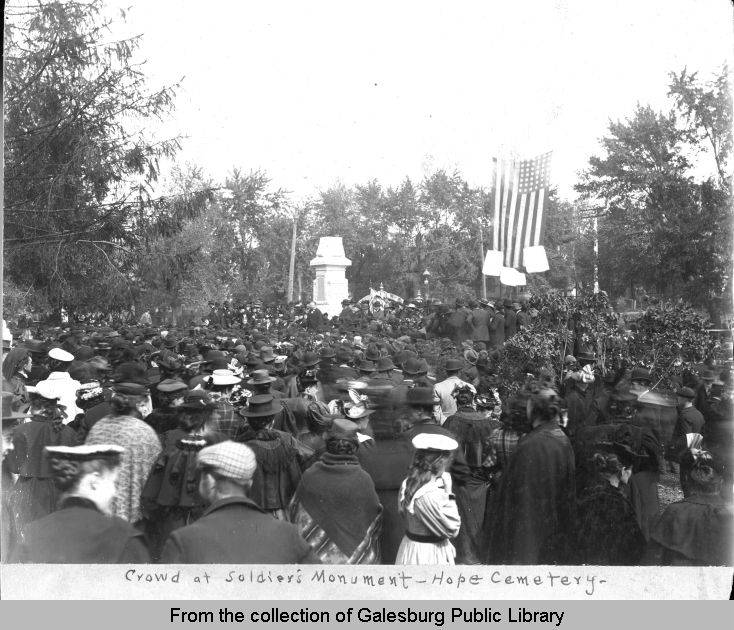 Dedication of the Soldiers' Monument in Hope Cemetery, Galesburg, October 7, 1896.