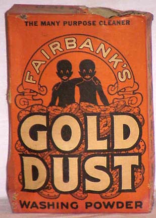 A box of Gold Dust Washing Soap featuring the iconic "Gold Dust Twins", 'Goldie' and 'Dustie'