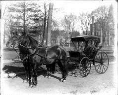 Horses and carriage near Knox County Courthouse, ca 1890.