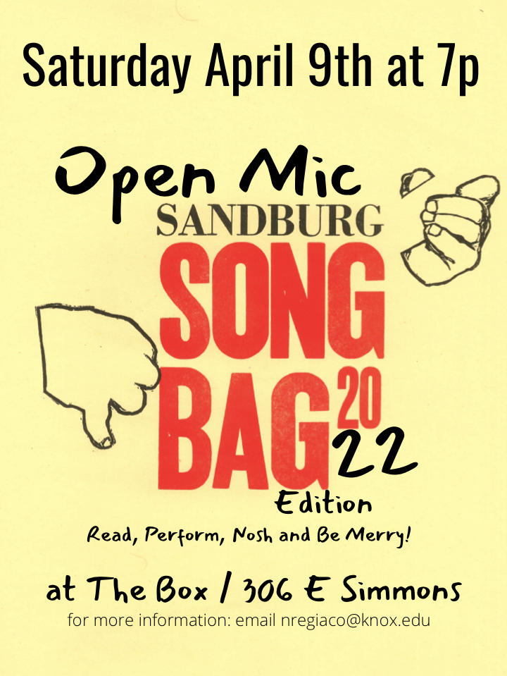 Open Mic Songbag - Saturday, April 10, 2022 - 7pm