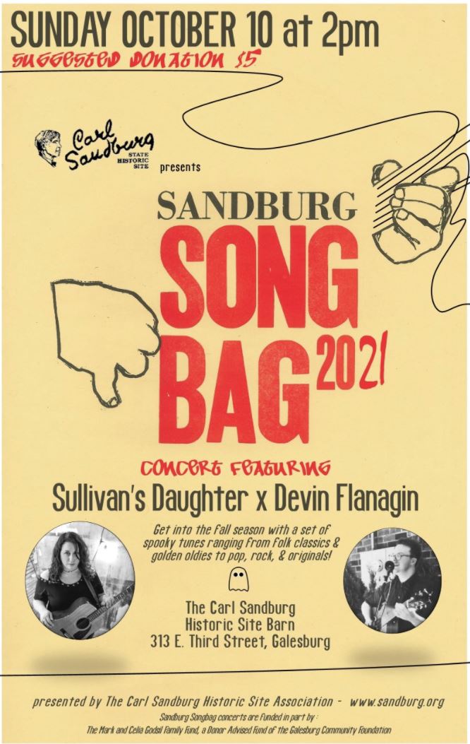 Sandburg Songbag Concert - Sullivan's Daughter -Devin Flanagin - 10 October 2021 - 2:00pm