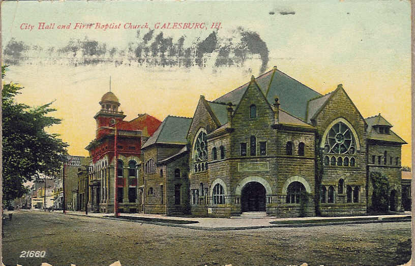 Postcard of First Baptist Church, northeast corner of Cherry and Tompkins Streets, dedicated January 21, 1894.